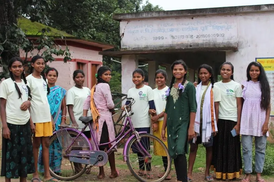 (Pipasa Murmu, second from left, with her friends from youth group.)